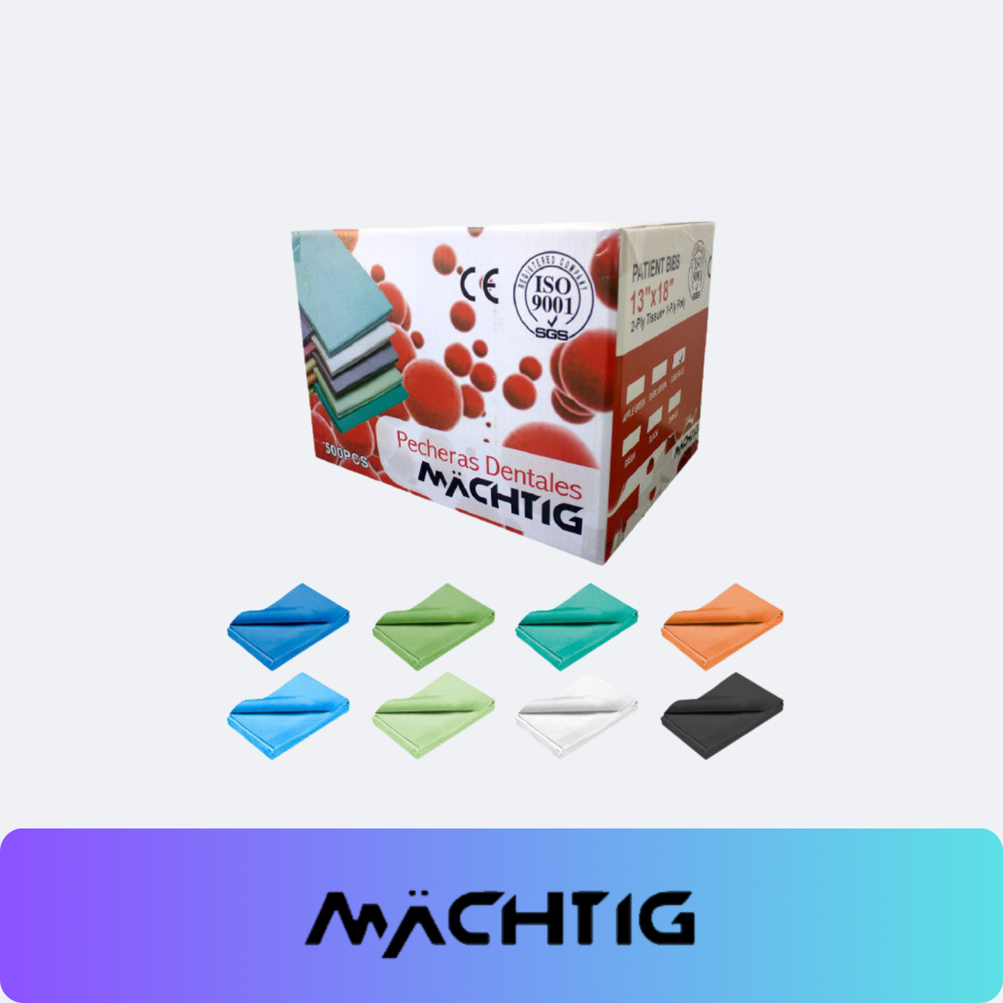 Pecheras Dentales Desechables - 125 Uds