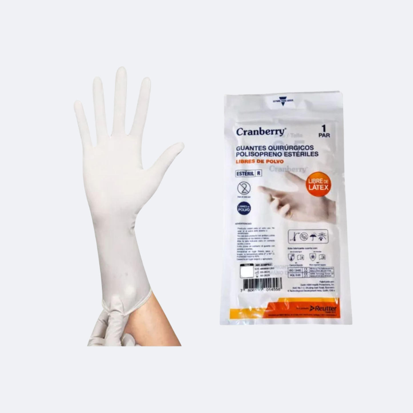 Guantes Estériles Cranberry - 50 PARES