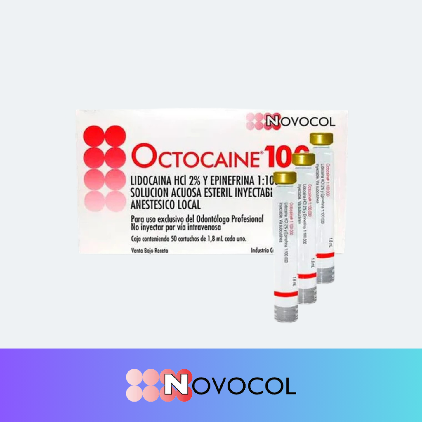 Anestesia Dental Octocaine al 2% Novocol