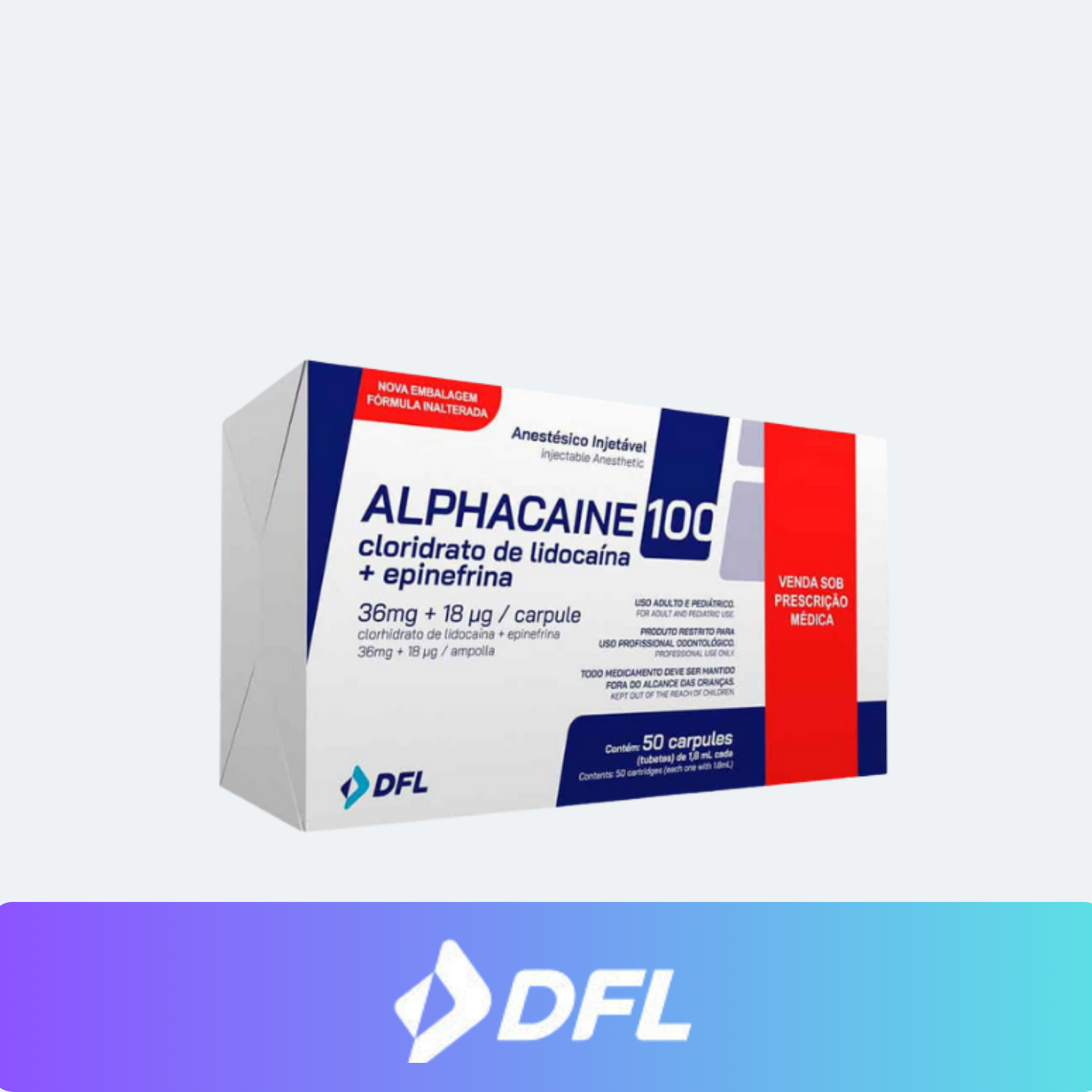 Anestesia Alphacaine al 2% DFL - Dental Macaya