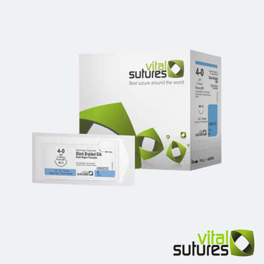 Sutura Dental Seda Negra Trenzada