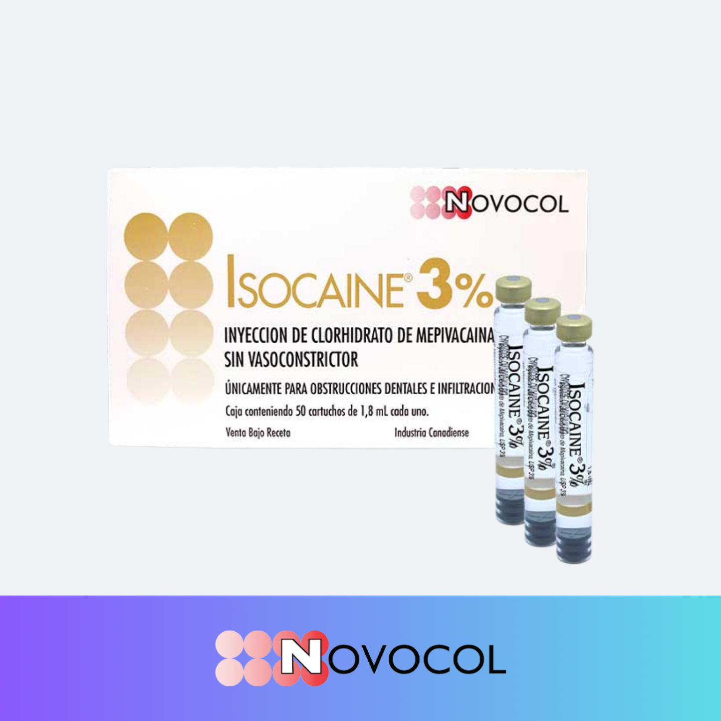 Anestesia Isocaine al 3% Novocol