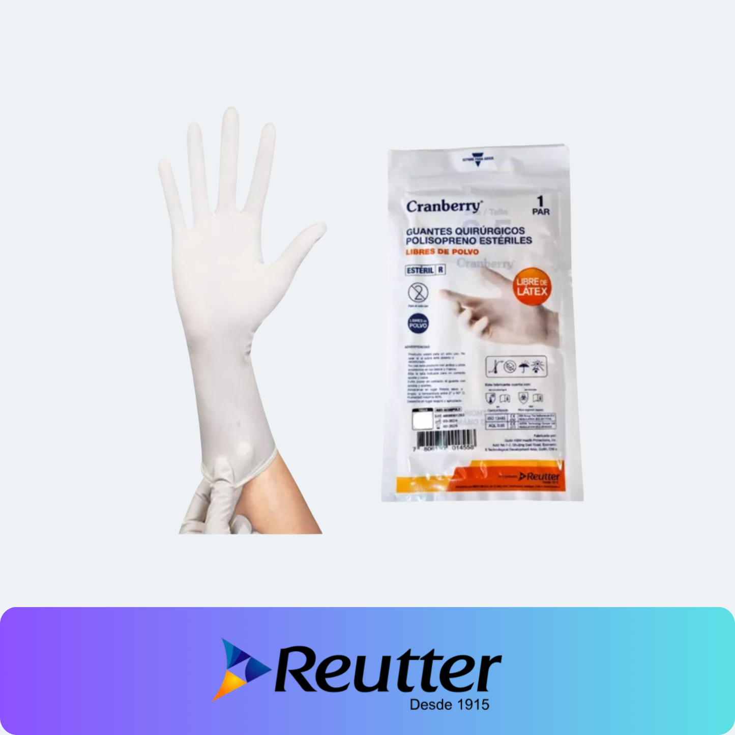 Guantes Estériles Cranberry - 50 PARES