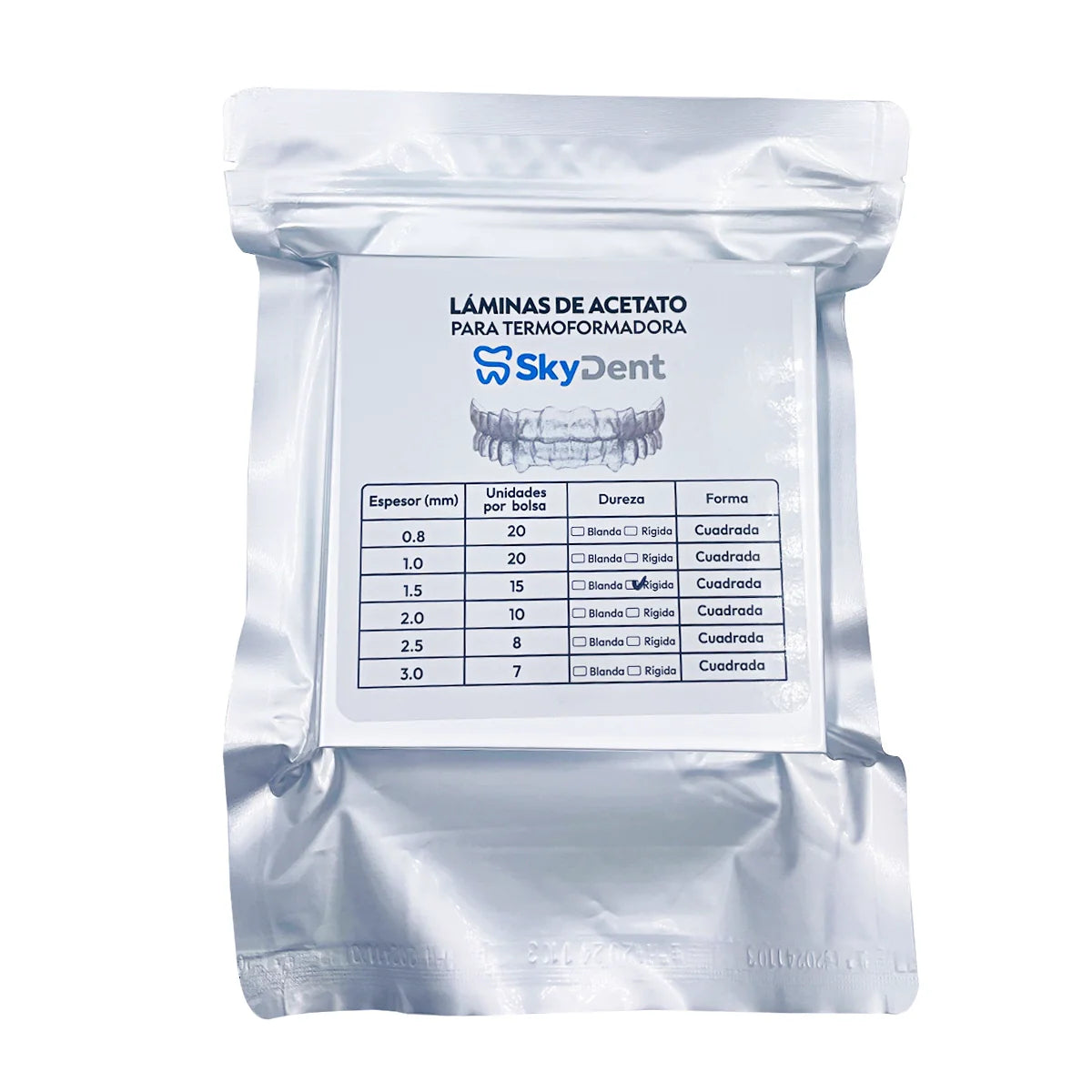 Láminas acetato 1.5 Blanda - 15 uds